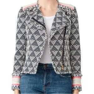 Trina Turk‎ Printed Fringe Jacket SZ 2